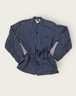 Vintage navy blue and ivory French workwear jacket