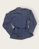 Vintage navy blue and ivory French workwear jacket