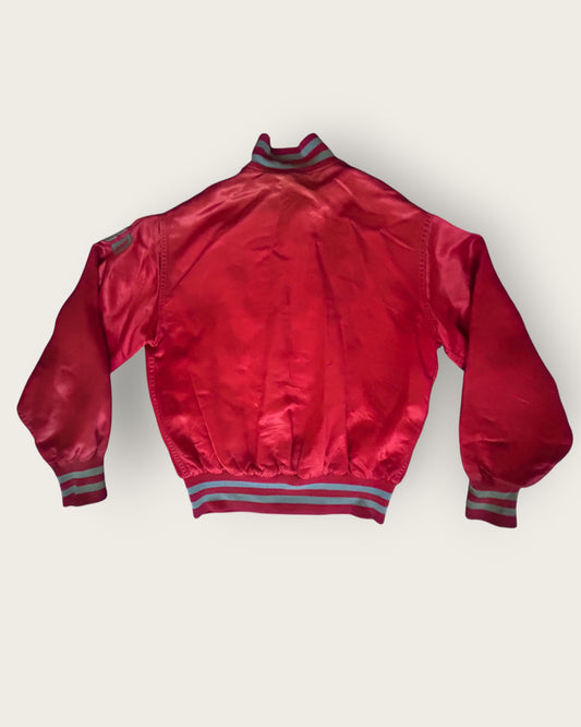 1940s chain stitched collegiate satin jacket