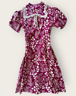 1930s burgundy and ivory dress