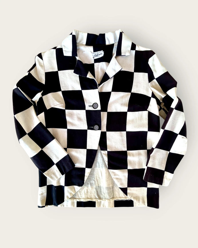 Fun 1960s black and white OP art jacket