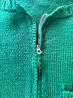 1940s wool knit cardigan with bell zip