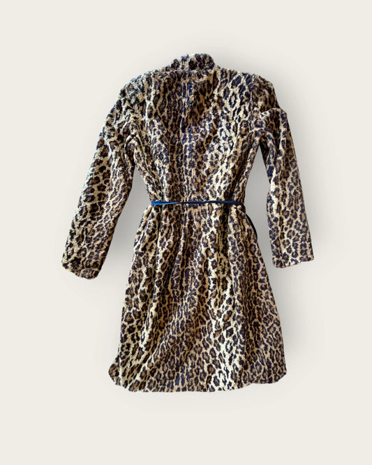 1990s furry leopard coat. Made in France by Patricia Forgeal for LM LULU.