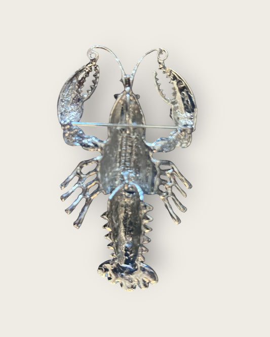 1950's articulated rhinestone lobster brooch