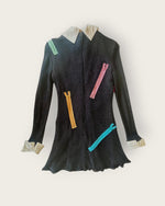 Fun, fun, fun 1960s black lurex zipper dress