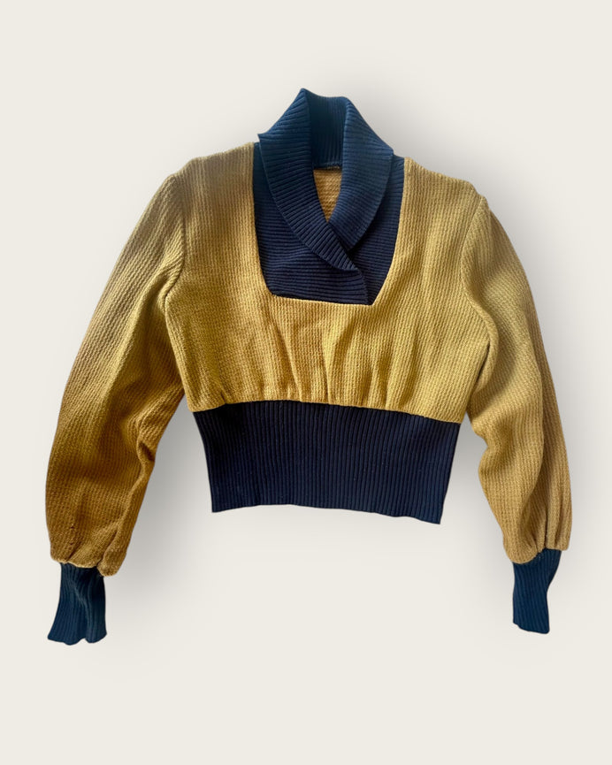 The wildest one, 1950s waffle knit two tone pullover