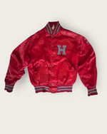 1940s chain stitched collegiate satin jacket