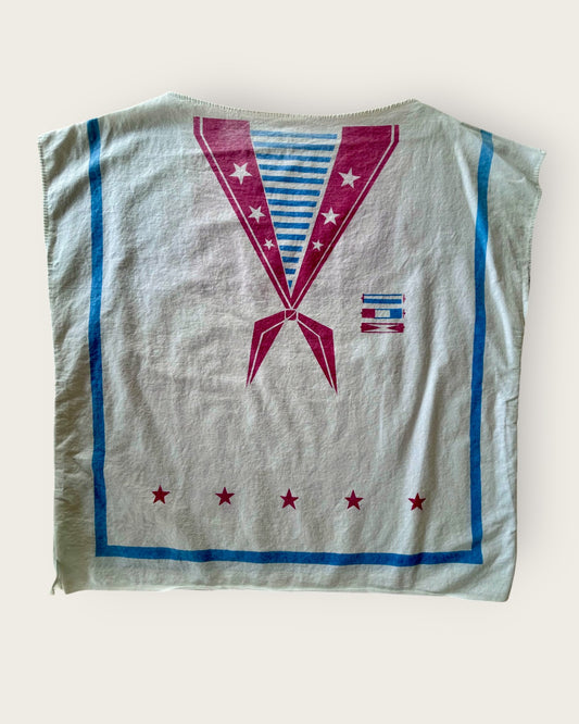 1950s trompe l'oeil sailor blouse