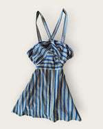 1930s ivory and blue stripe playsuit