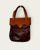 1970s western design two tone leather tote